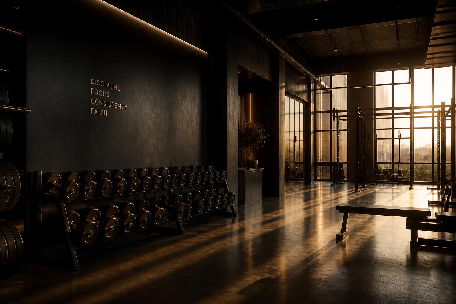 Dark premium gym training floor